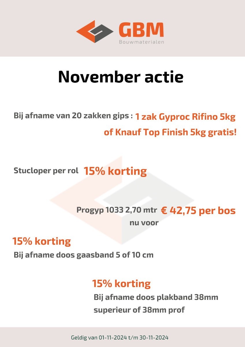 November actie stucadoors